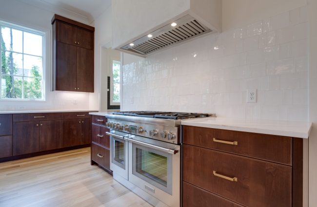 Kitchen with Stained Cabinets by Christina Morris Design Kitchen with Stained Cabinets