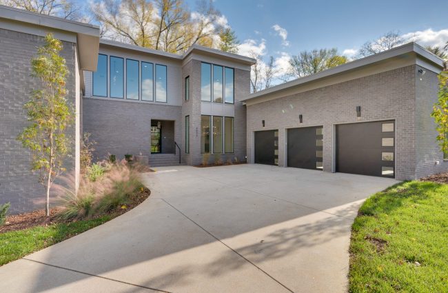 Exterior of 4032 General Bate Drive Nashville, TN | Home Built by McKenzie Construction, Brick from AMP, Garage Doors from Clopay, Exterior Lighting from Ferguson Enterprises, Windows from Pella