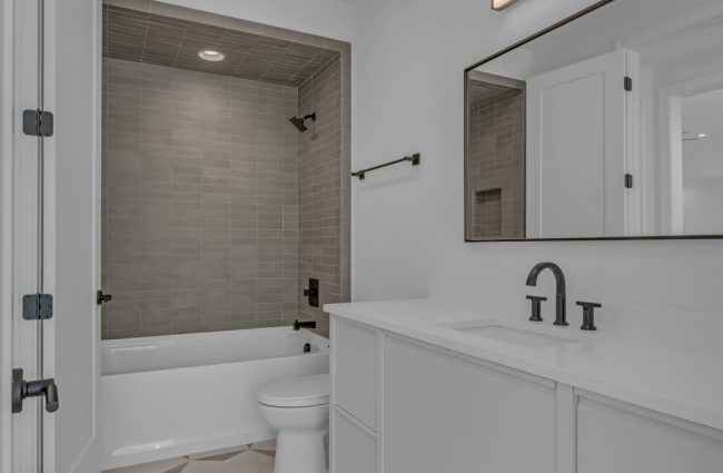 4045 Outer Drive Nashville, TN | Interiors by Christina Morris Design, Home Built by McKenzie Construction, Lighting and Plumbing from Ferguson Home, Tile from GIO Tile Distributors, Countertops from MC Granite, Cabinets by Thomas Lain Cabinetry 4045 Outer Drive Secondary Bath by Christina Morris Design